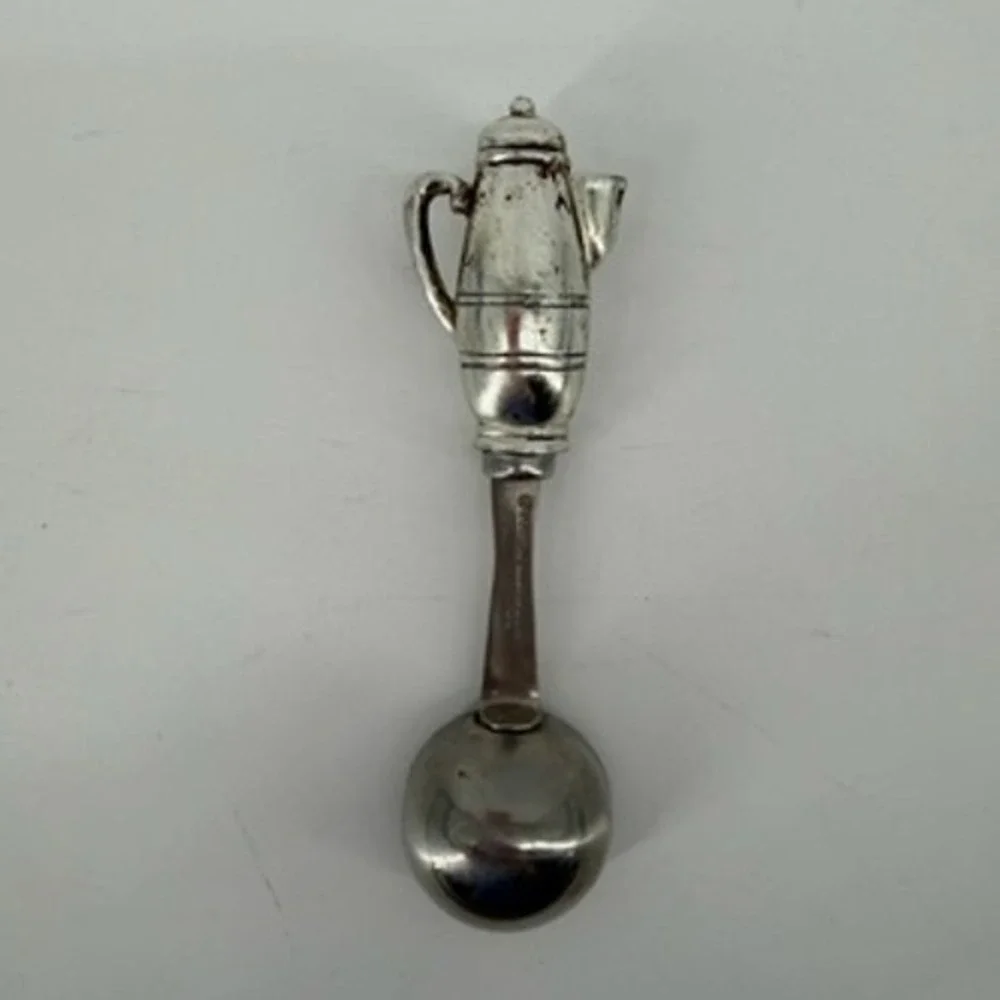 Boston Warehouse Stainless Novelty Coffee Pot Handle Coffee Scoop Cafe Decor